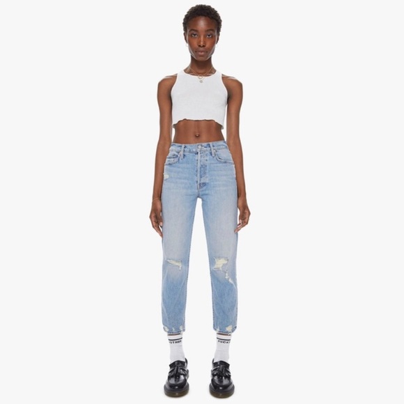 MOTHER Superior The Tomcat The Confession Distressed Straight Leg Jeans 28 - Picture 2 of 16